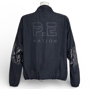NEW P.E NATION Black Windbreaker Track Jacket SIZE XS